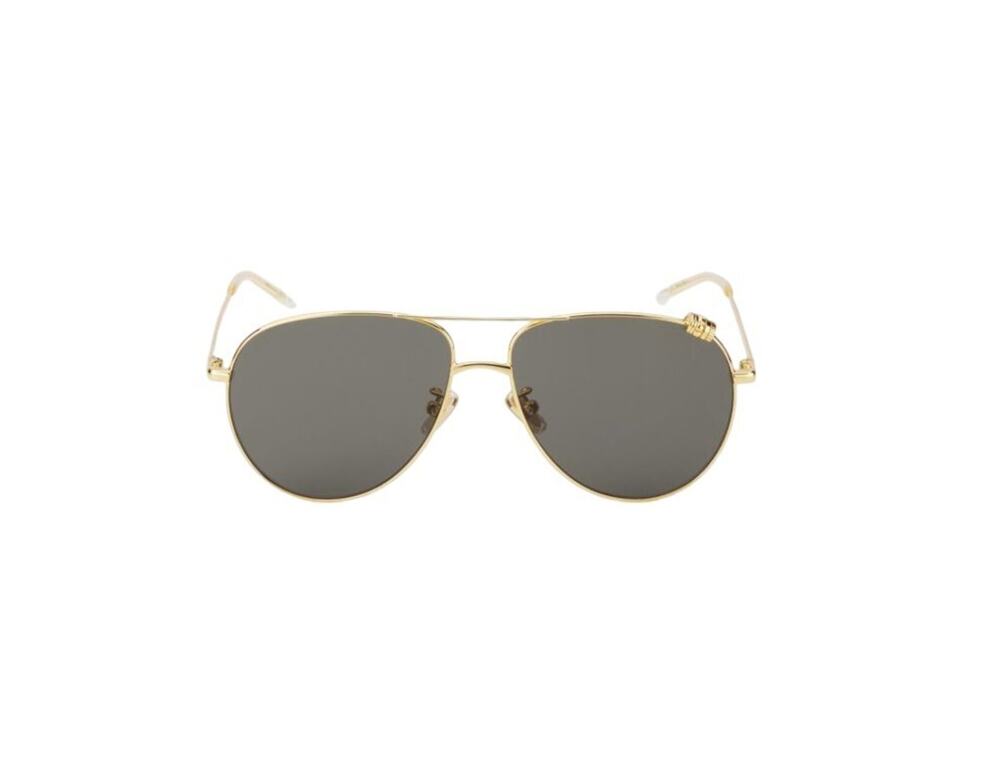 $1,080 NIB Boucheron Gold Gray Lenses 58 MM Aviator Metal Sunglasses